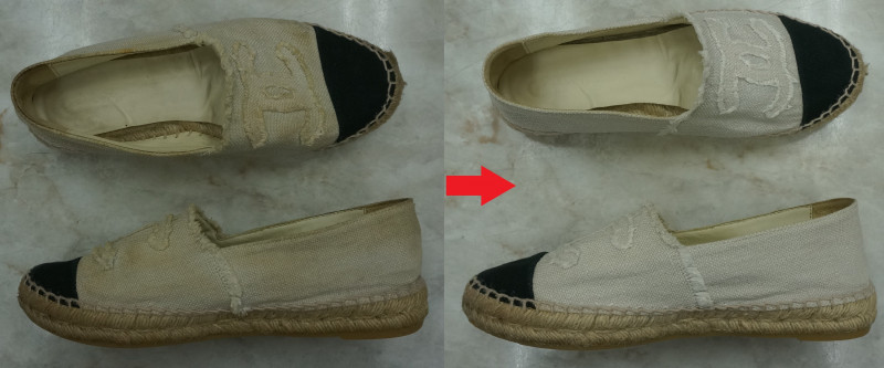 CHANEL canvas Espadrilles cleaning remove stains 7